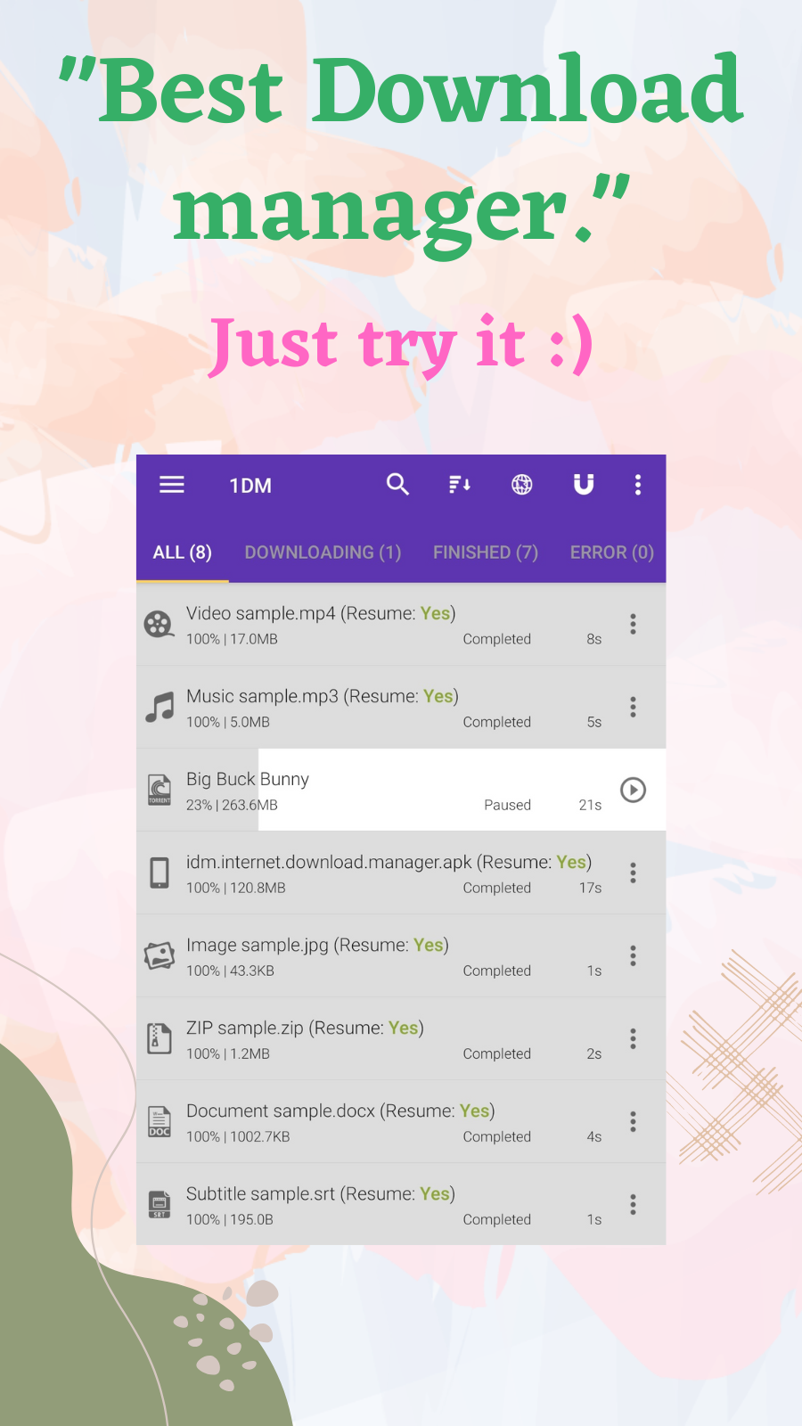 اسکرین شات 1 برنامه 1DM: Browser & Video Download