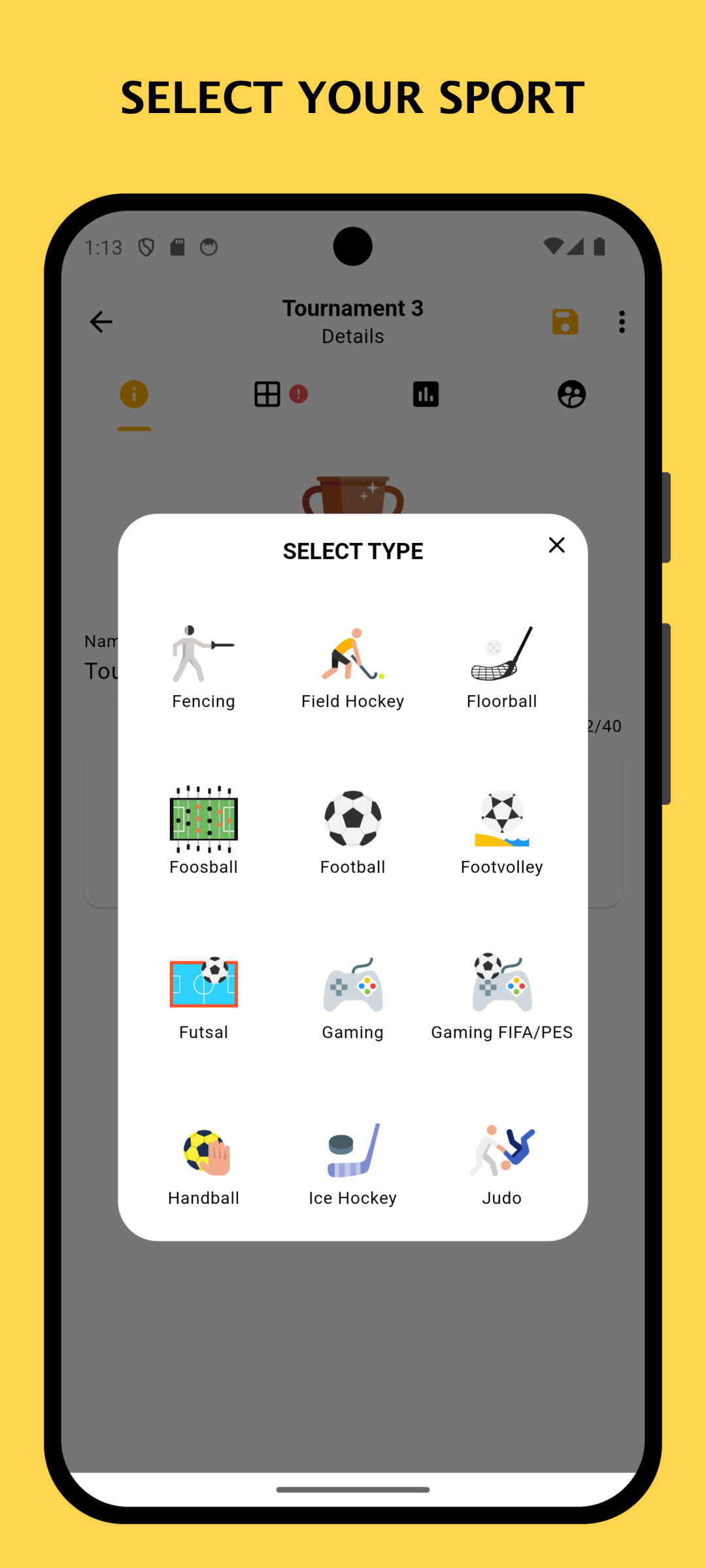 اسکرین شات 1 برنامه Winner - Tournament Maker App
