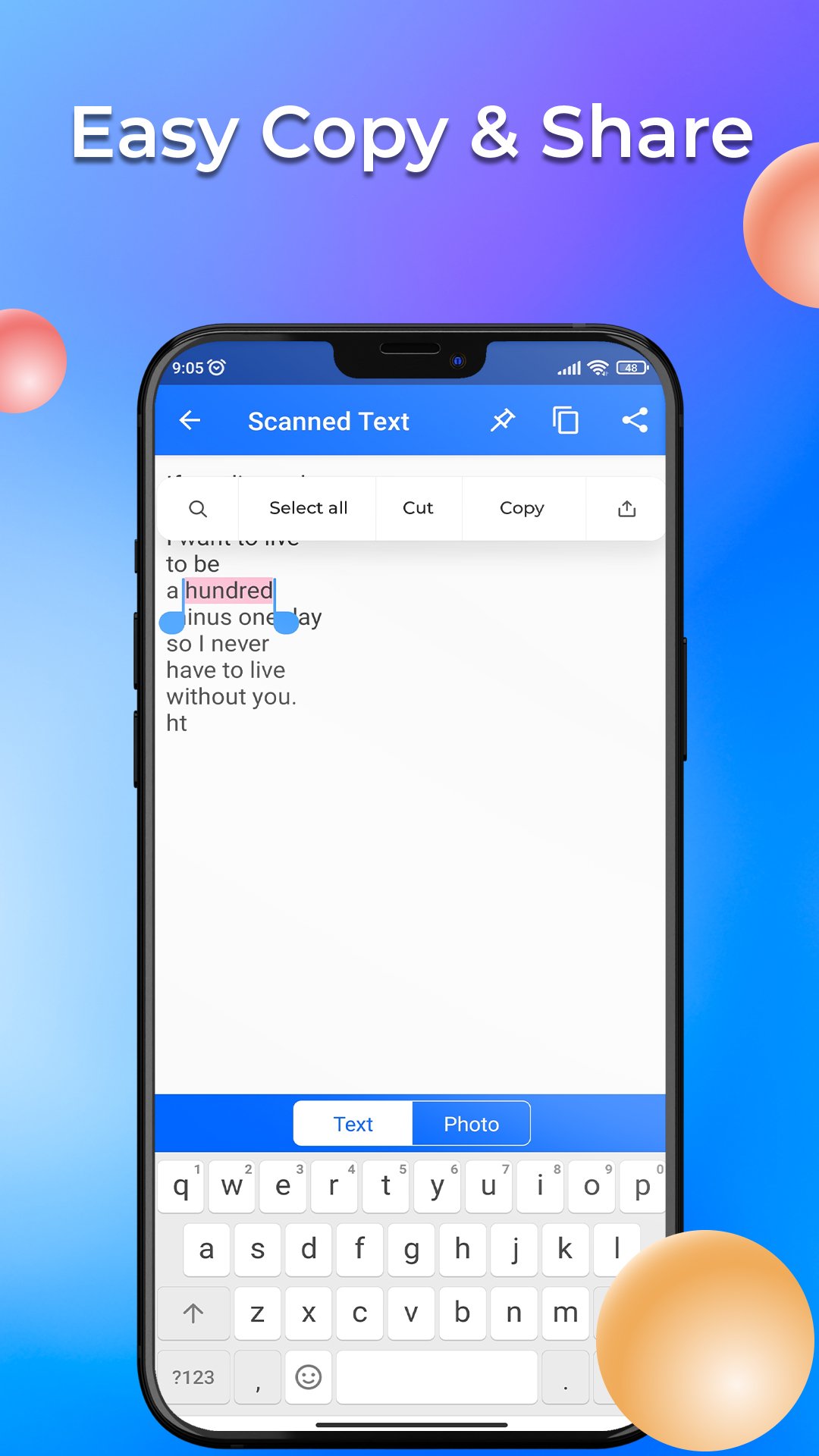 اسکرین شات 2 برنامه Text Scanner - Image to Text
