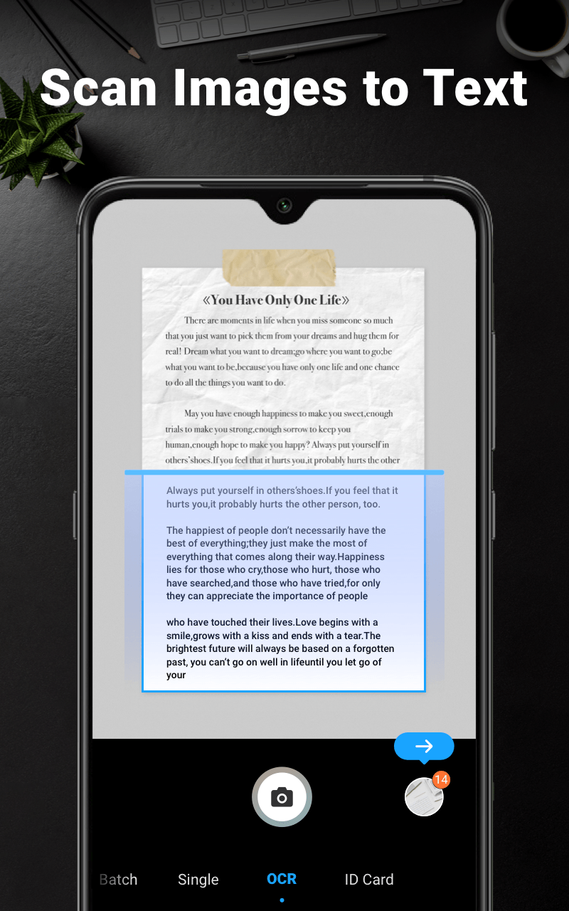 اسکرین شات 1 برنامه OCR - Image to Text Converter