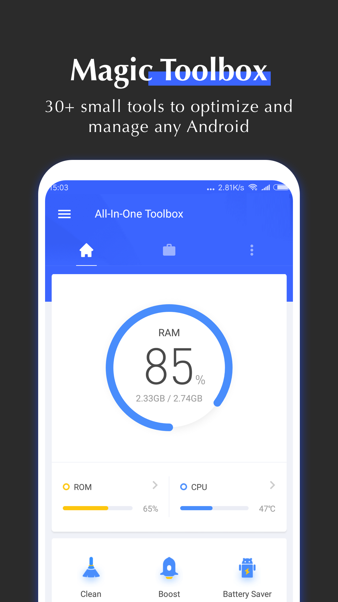 اسکرین شات 1 برنامه All-In-One Toolbox: Cleaner
