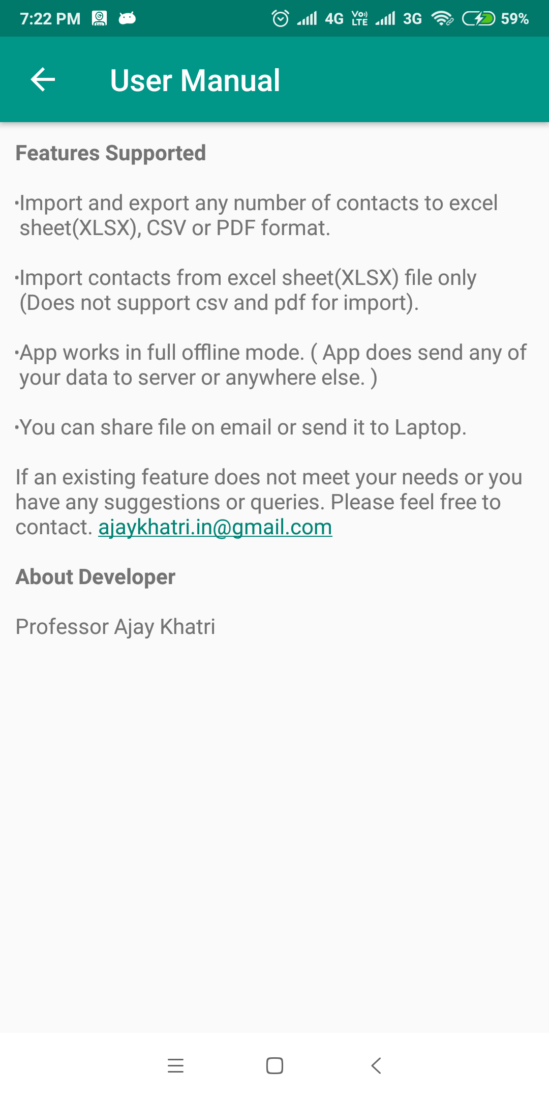 اسکرین شات 5 برنامه Contact To Excel