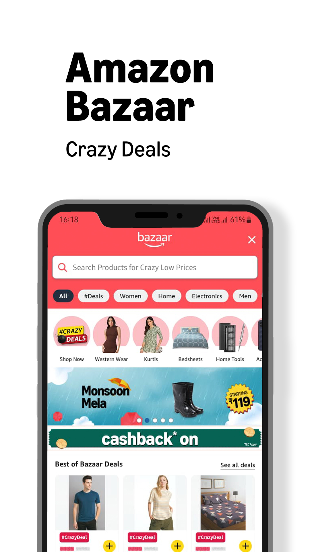 اسکرین شات 3 برنامه Amazon India Shop, Pay, miniTV