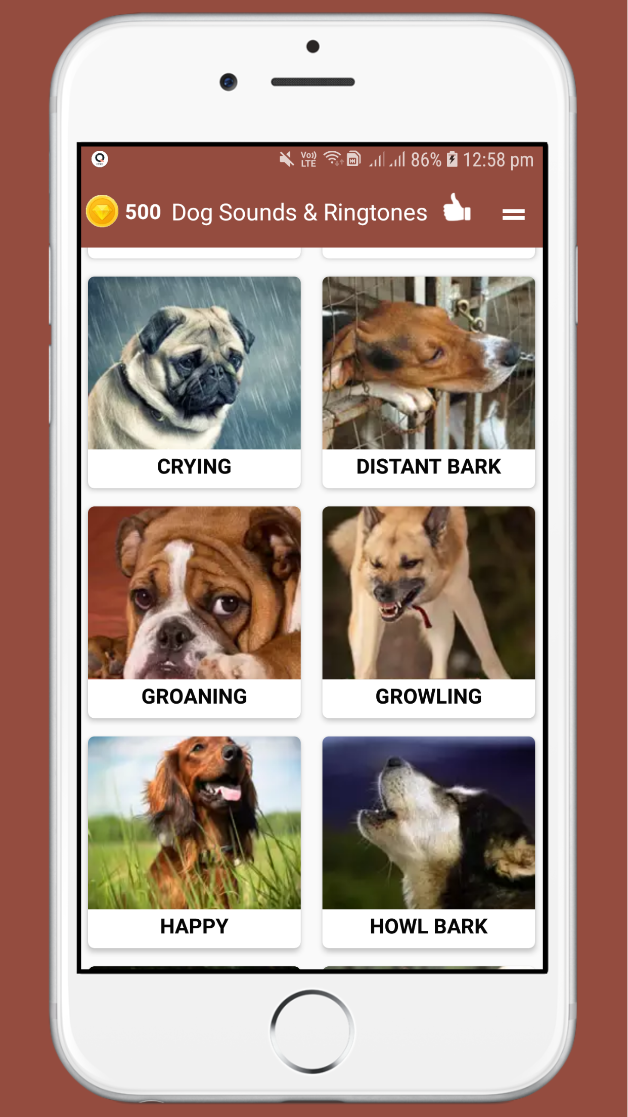 اسکرین شات 3 برنامه Dog Sounds Ringtones