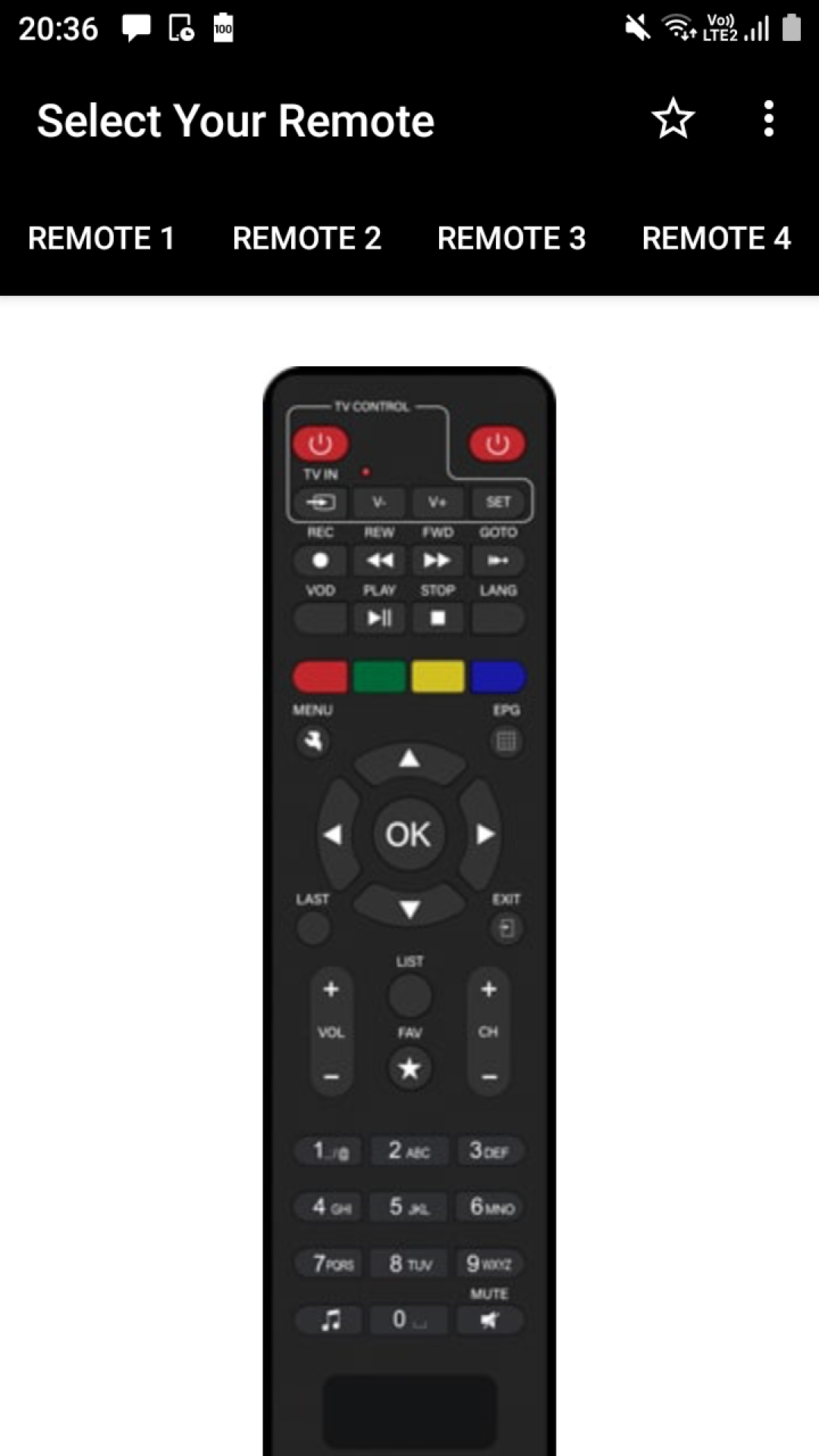 اسکرین شات 2 برنامه GTPL Remote Control Mobile App