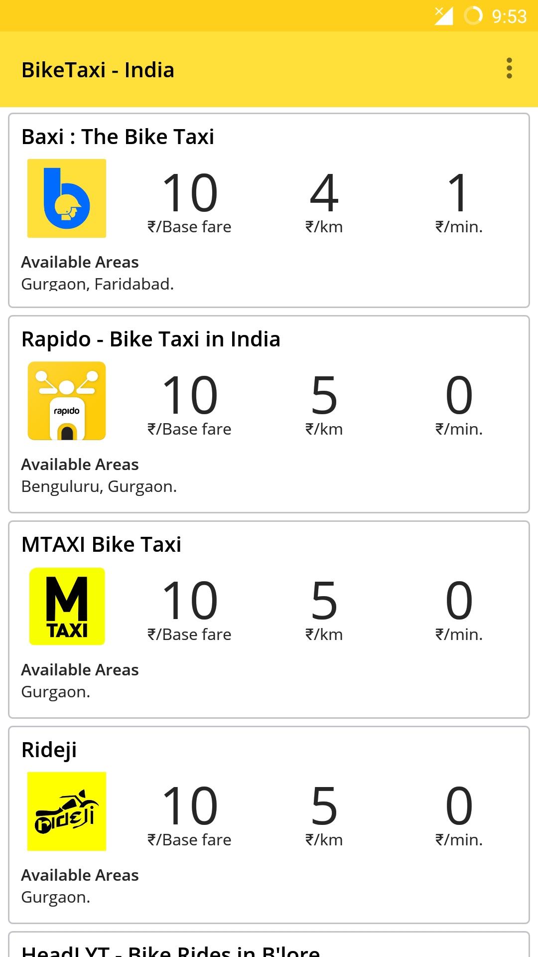اسکرین شات 2 برنامه Bike Taxi - Price Comparison