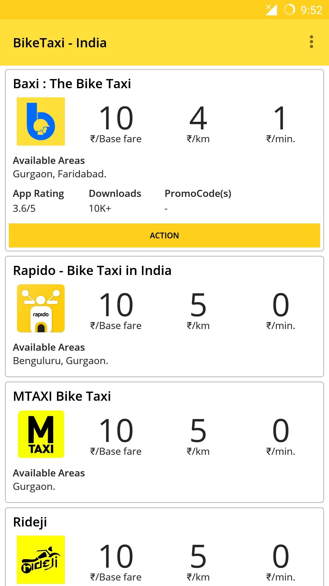 اسکرین شات 4 برنامه Bike Taxi - Price Comparison