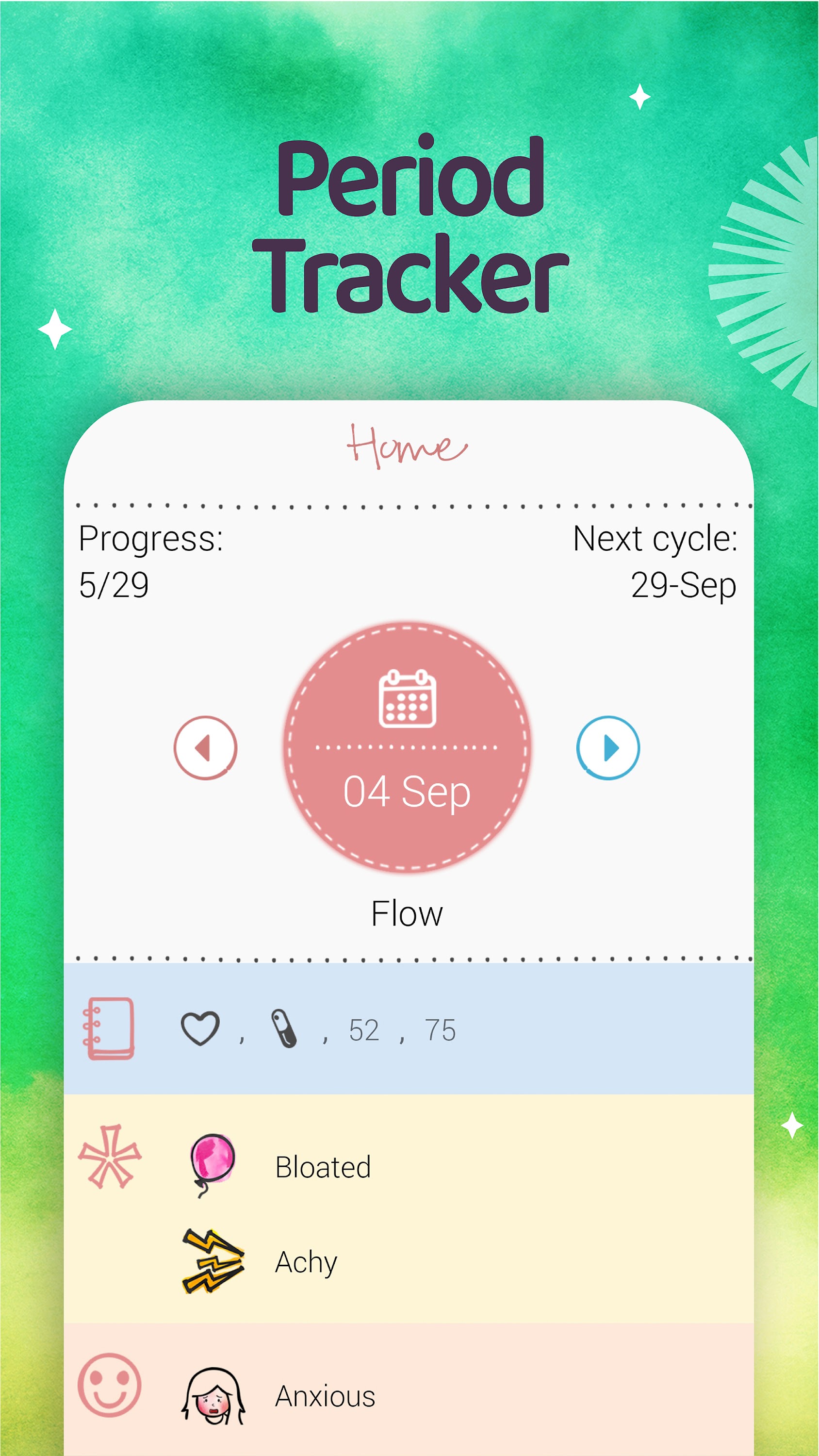 اسکرین شات 2 برنامه Maya - Period & Health