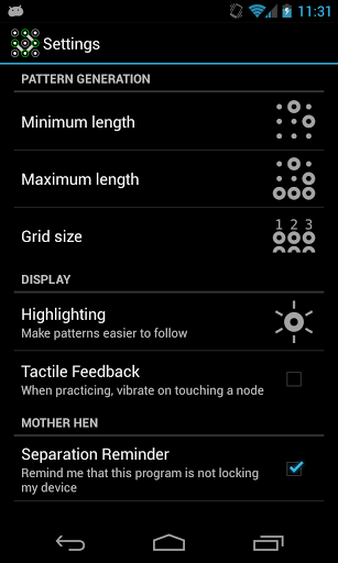 اسکرین شات 3 برنامه Lock Pattern Generator