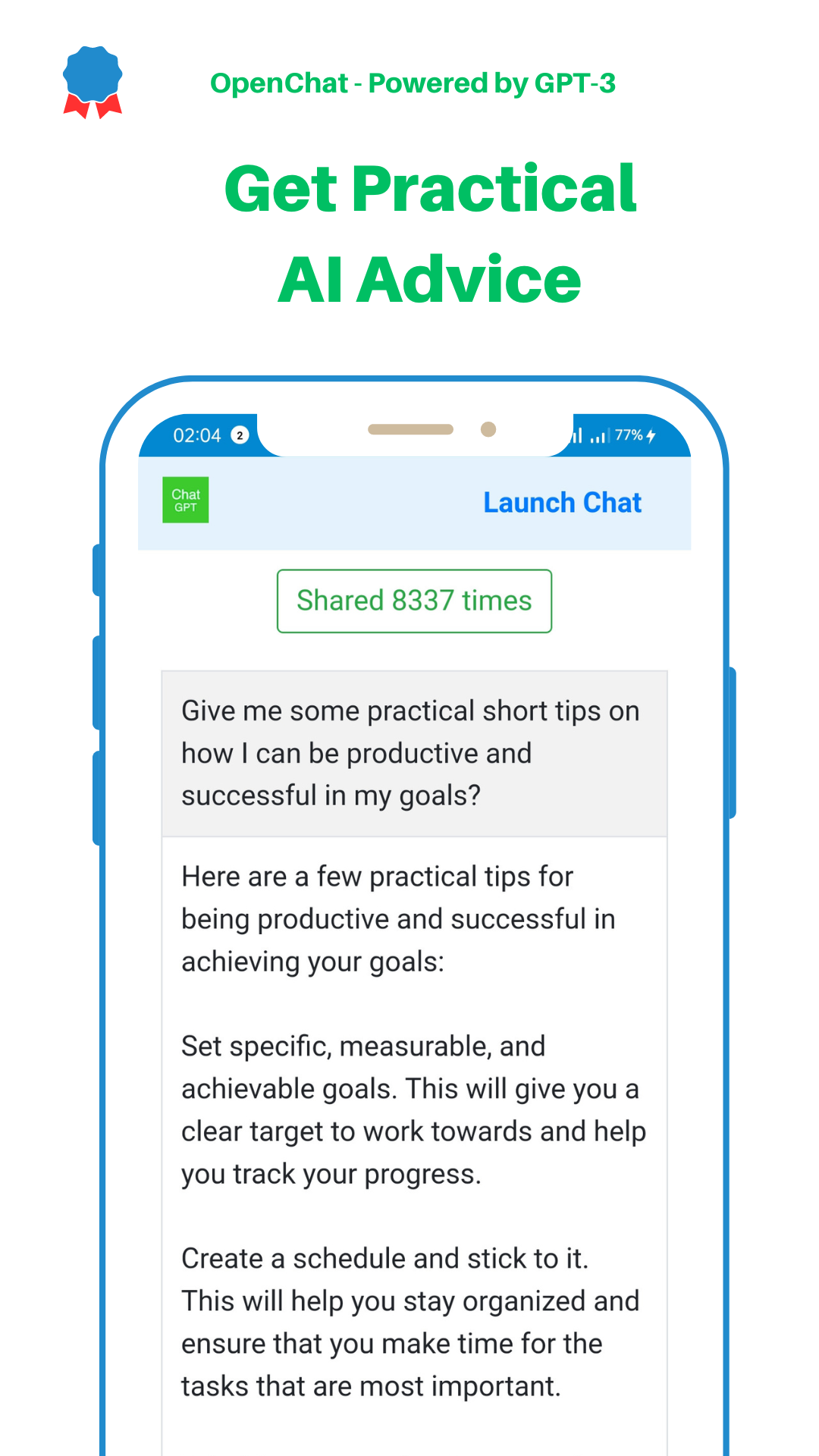اسکرین شات 6 برنامه OpenChat AI - Smart AI Chatbot
