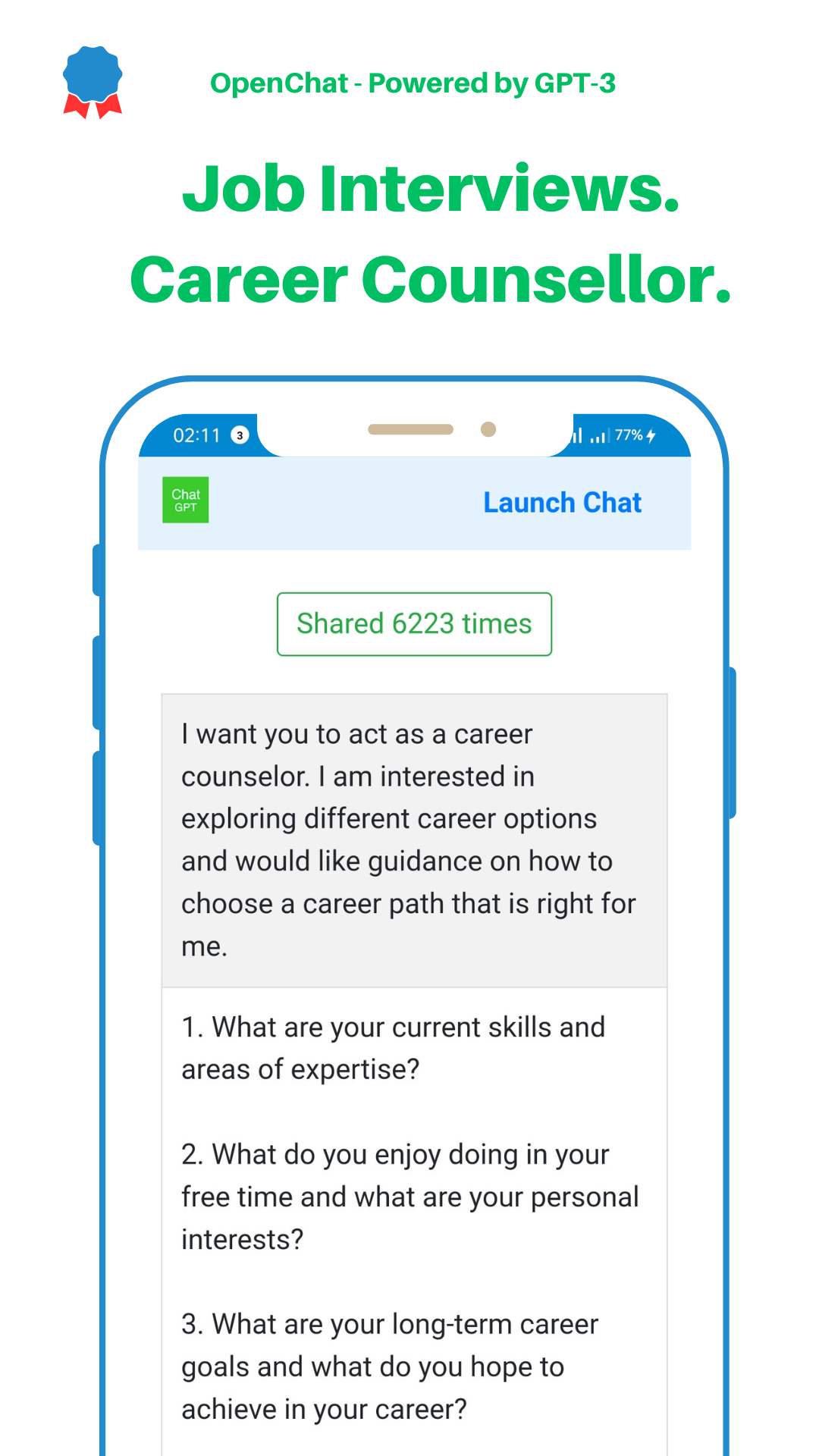 اسکرین شات 3 برنامه OpenChat AI - Smart AI Chatbot