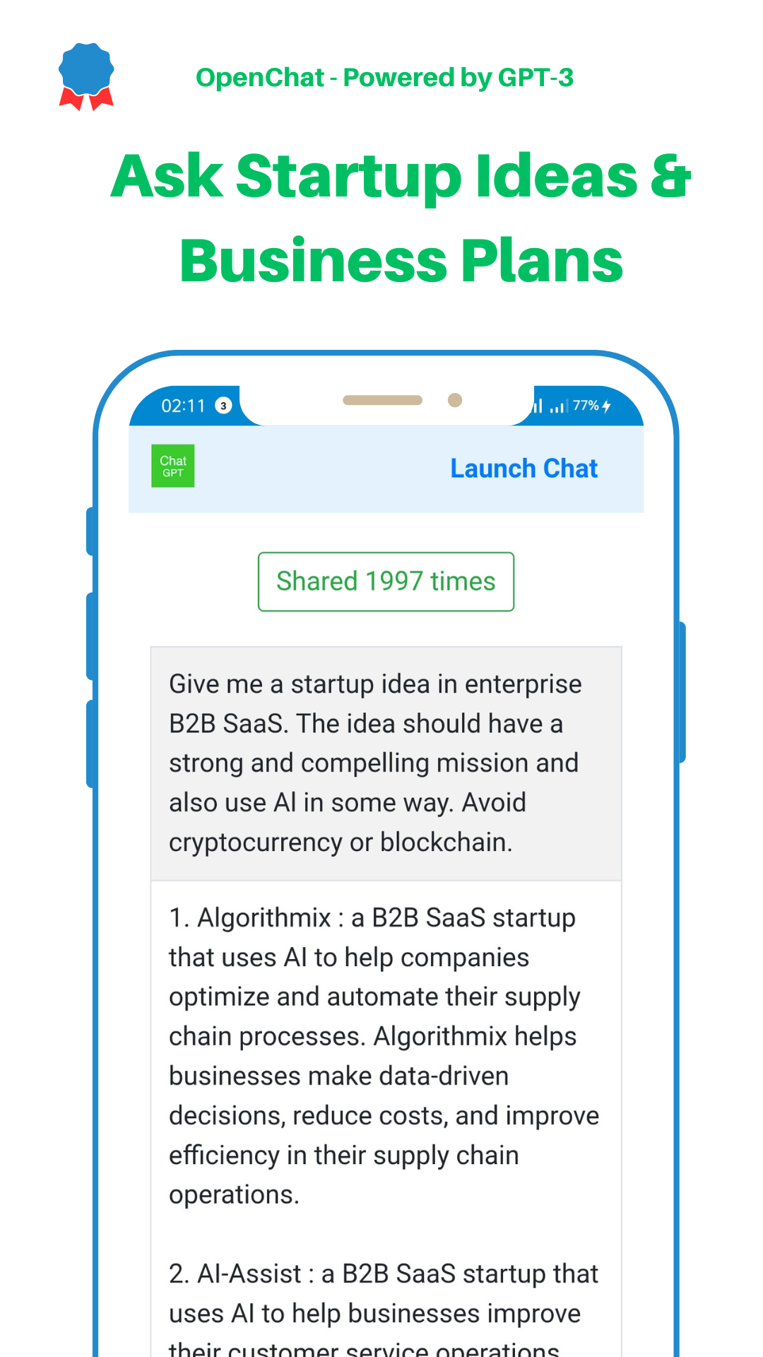 اسکرین شات 4 برنامه OpenChat AI - Smart AI Chatbot