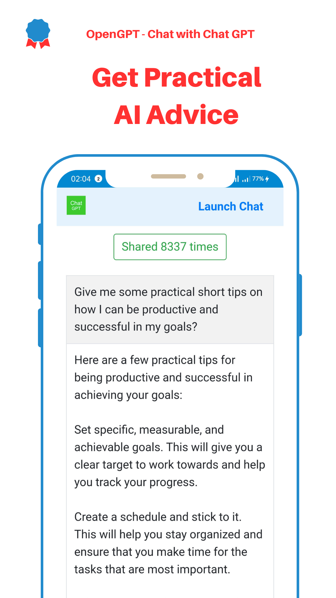 اسکرین شات 5 برنامه OpenGPT : Chat GPT AI Chatbot
