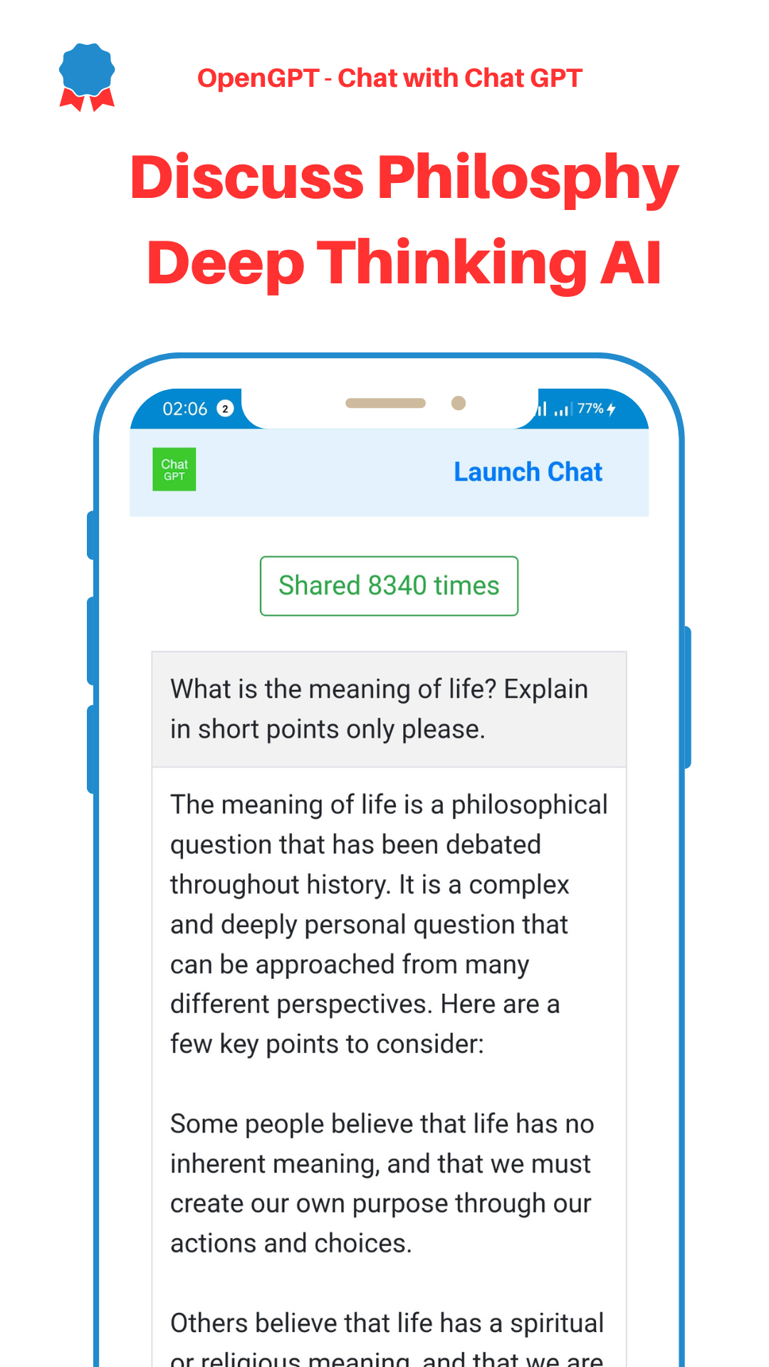 اسکرین شات 3 برنامه OpenGPT : Chat GPT AI Chatbot