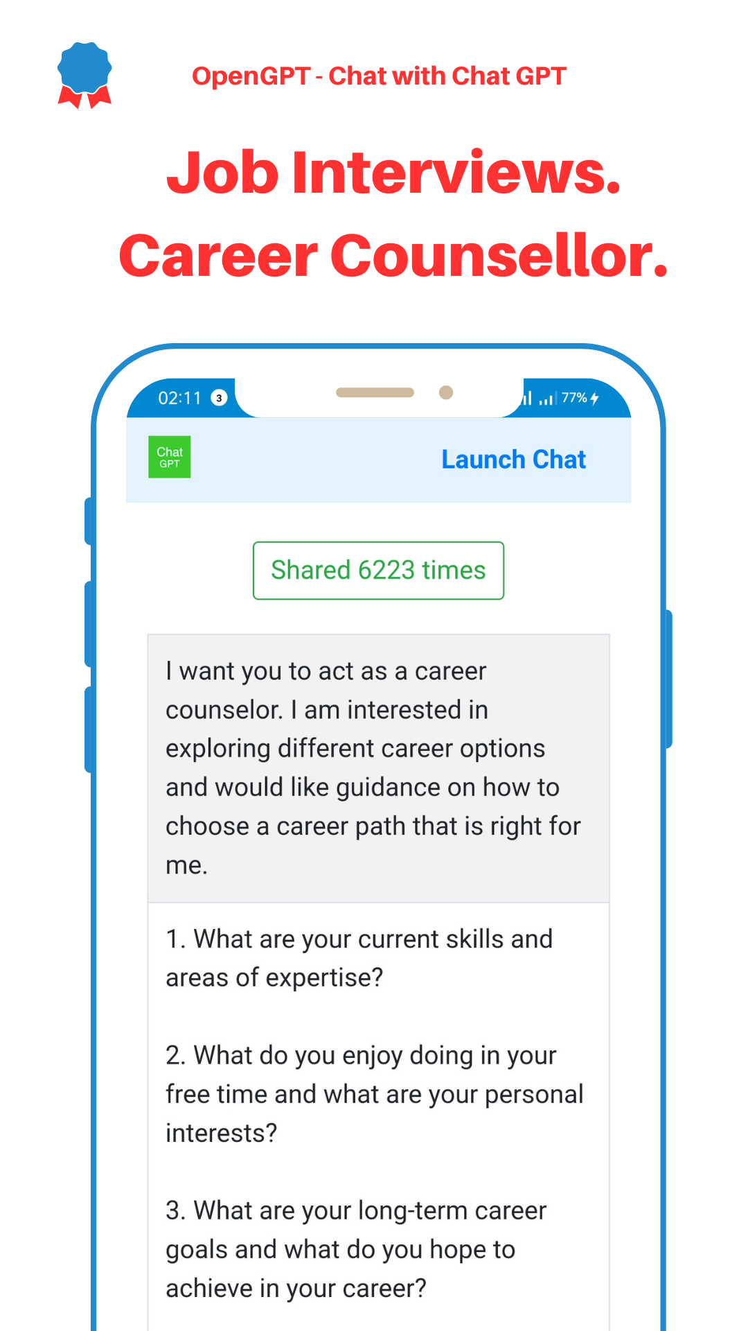 اسکرین شات 4 برنامه OpenGPT : Chat GPT AI Chatbot