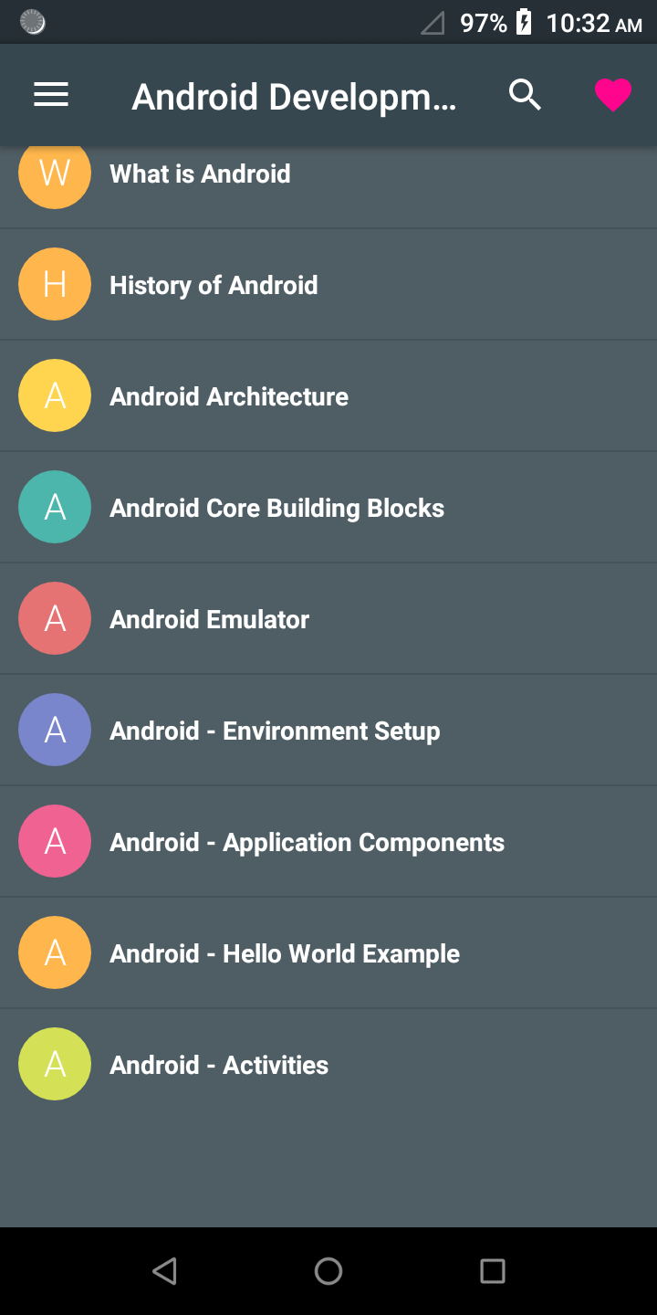 اسکرین شات 1 برنامه Learn - Android Development