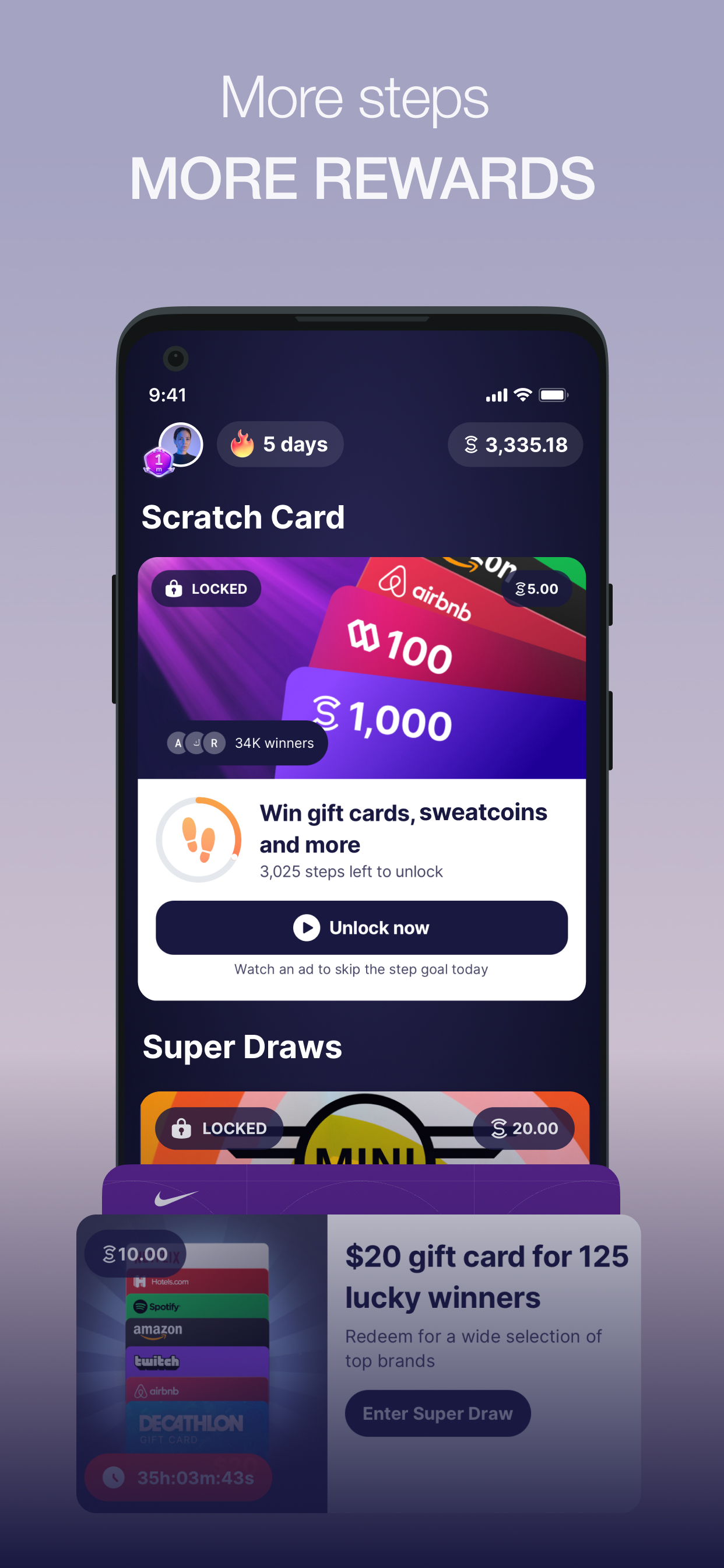 اسکرین شات 3 برنامه Sweatcoin・Walking Step Counter