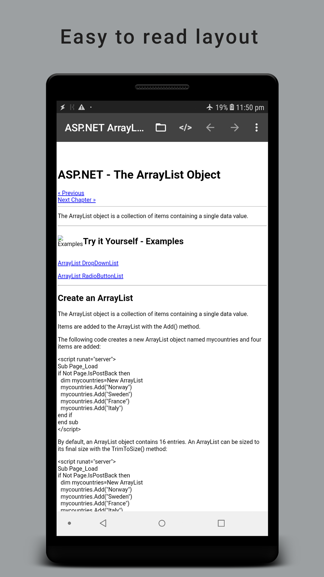 اسکرین شات 1 برنامه HTML Reader/ Viewer