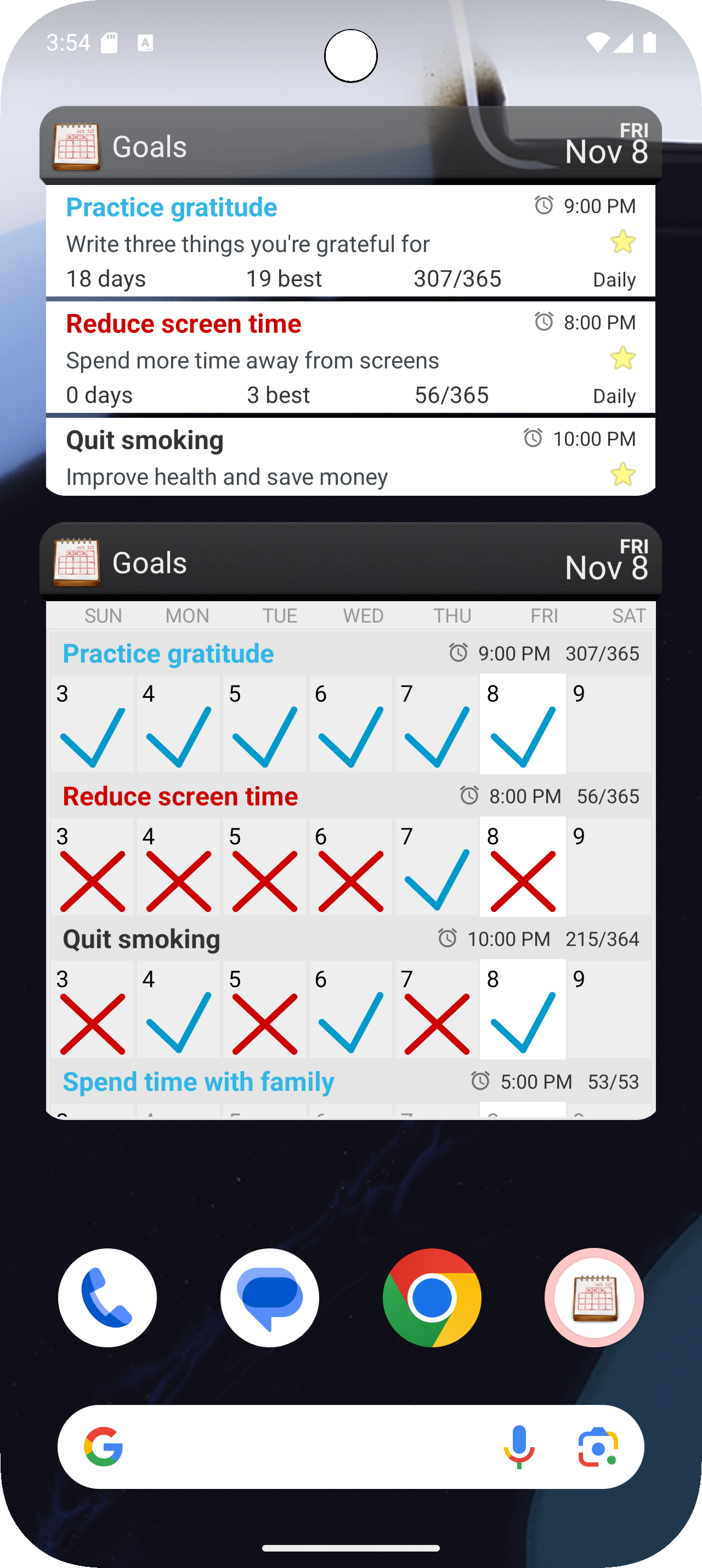 اسکرین شات 3 برنامه Goal & Habit Tracker Calendar