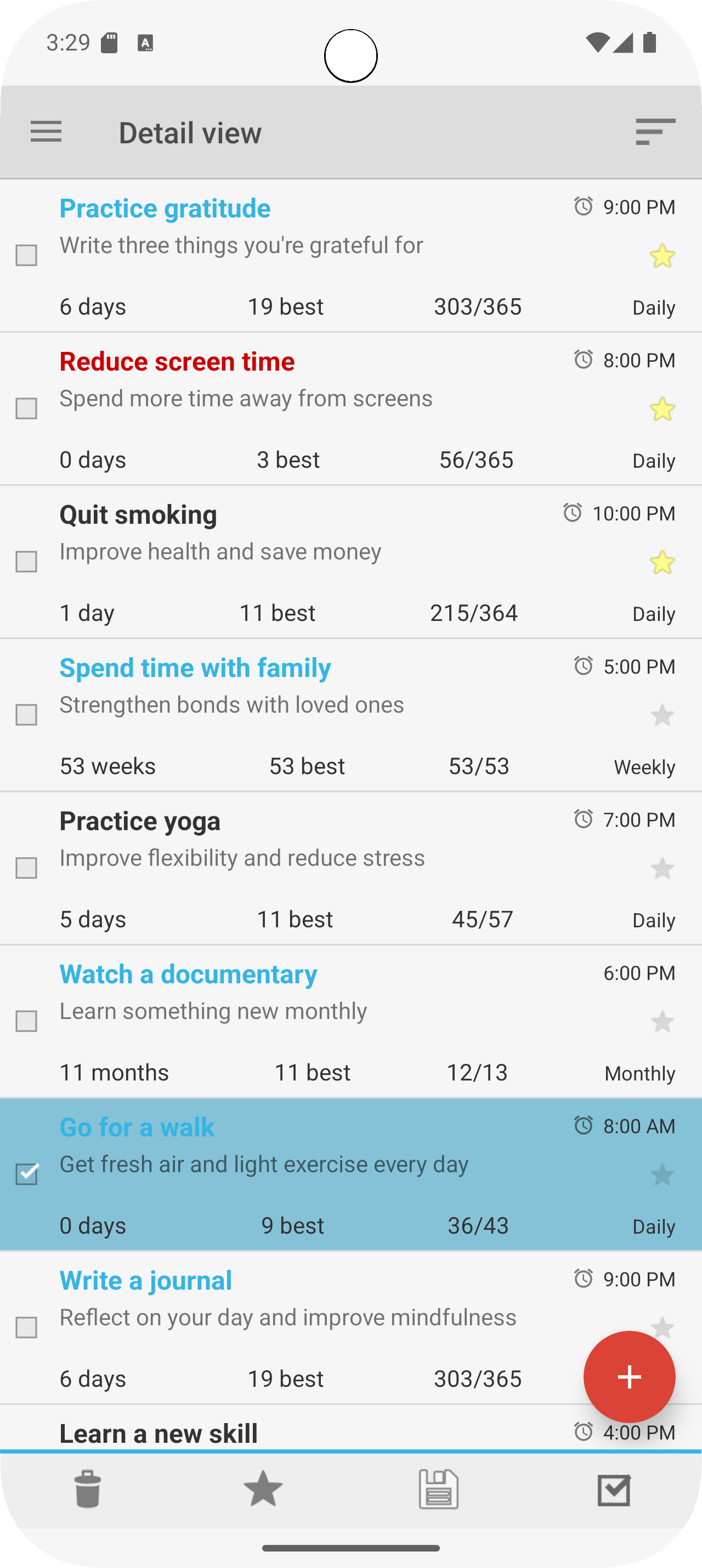 اسکرین شات 1 برنامه Goal & Habit Tracker Calendar