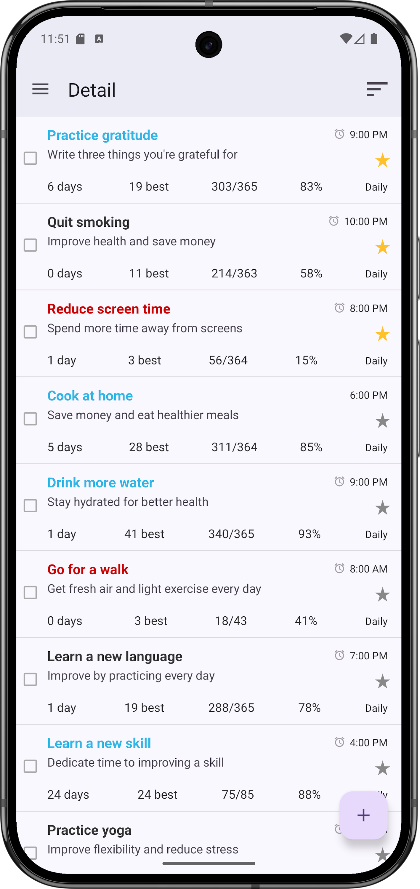 اسکرین شات 1 برنامه Goal & Habit Tracker Calendar