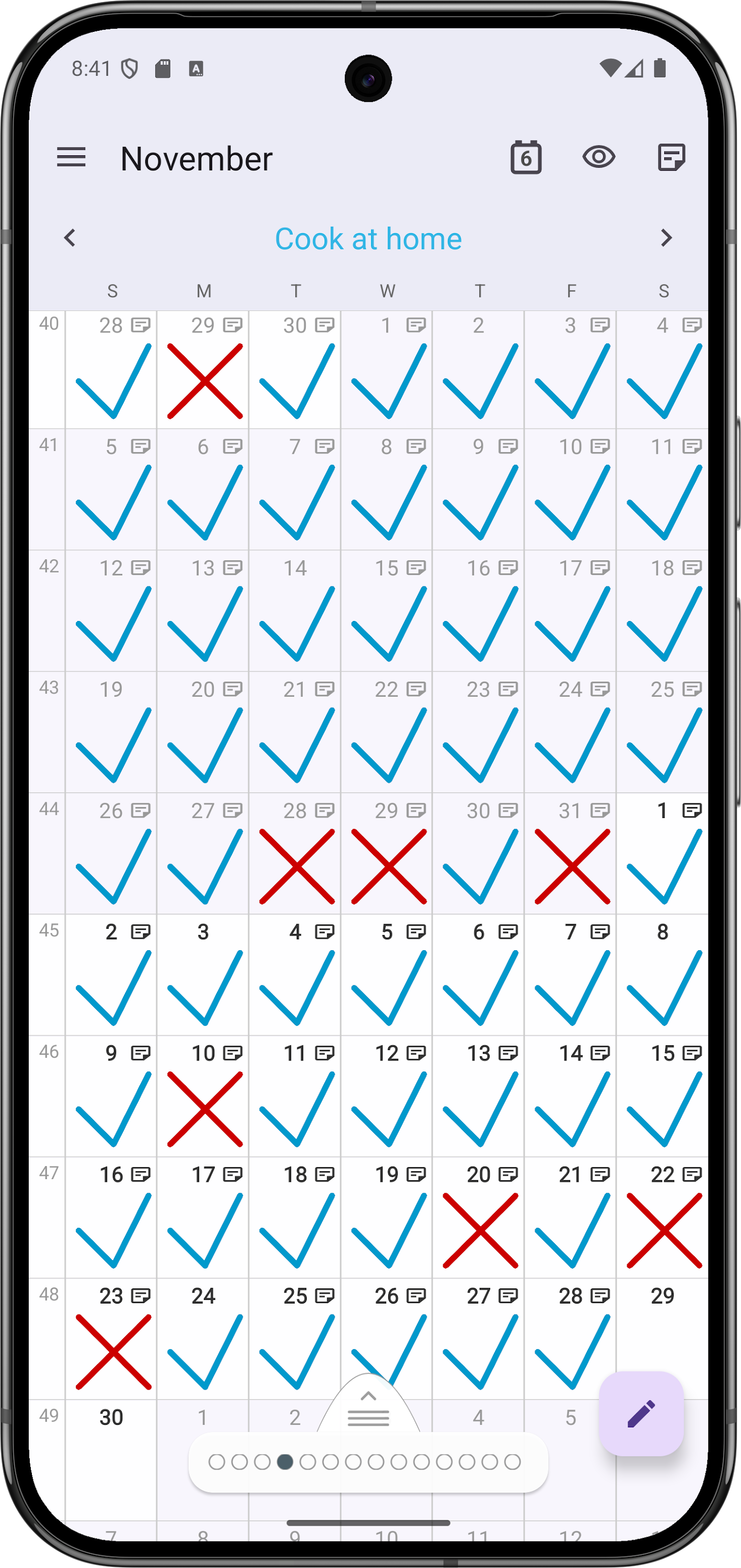 اسکرین شات 4 برنامه Goal & Habit Tracker Calendar