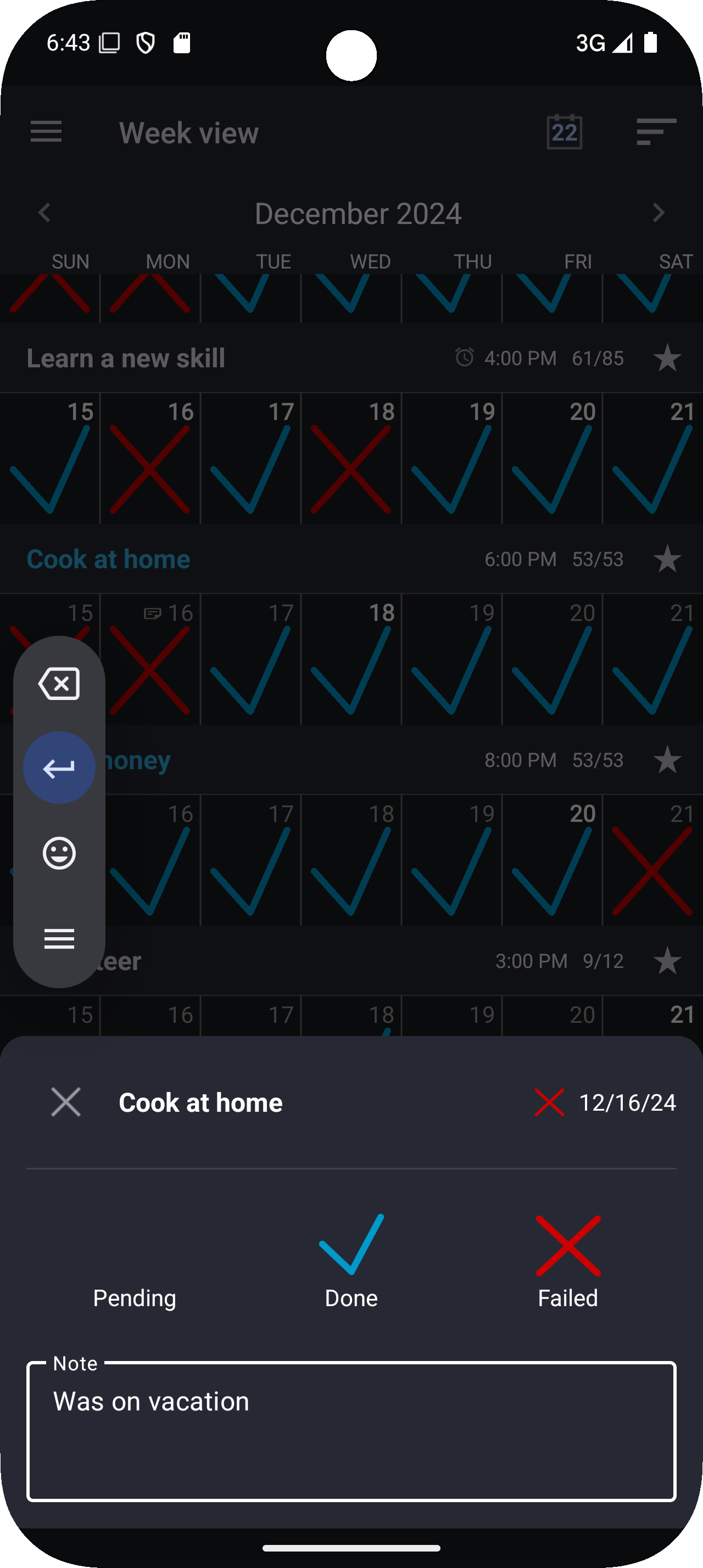 اسکرین شات 7 برنامه Goal & Habit Tracker Calendar