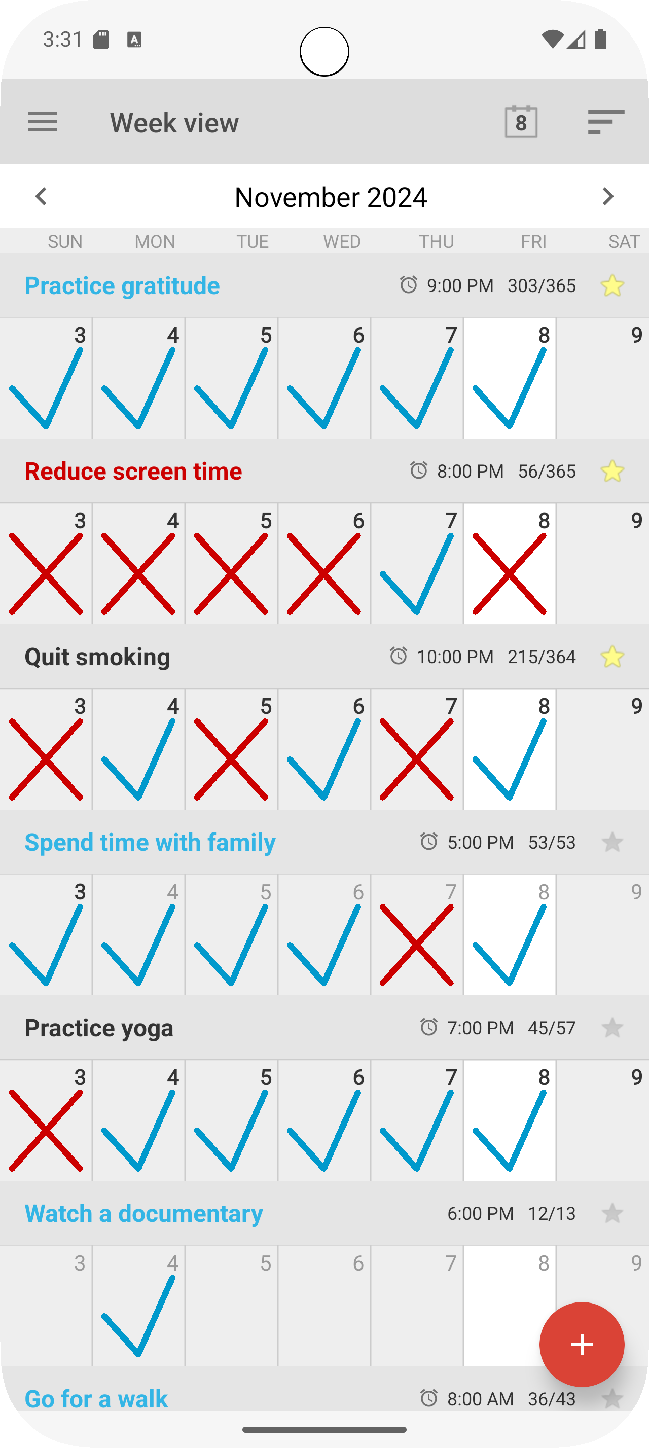اسکرین شات 2 برنامه Goal & Habit Tracker Calendar