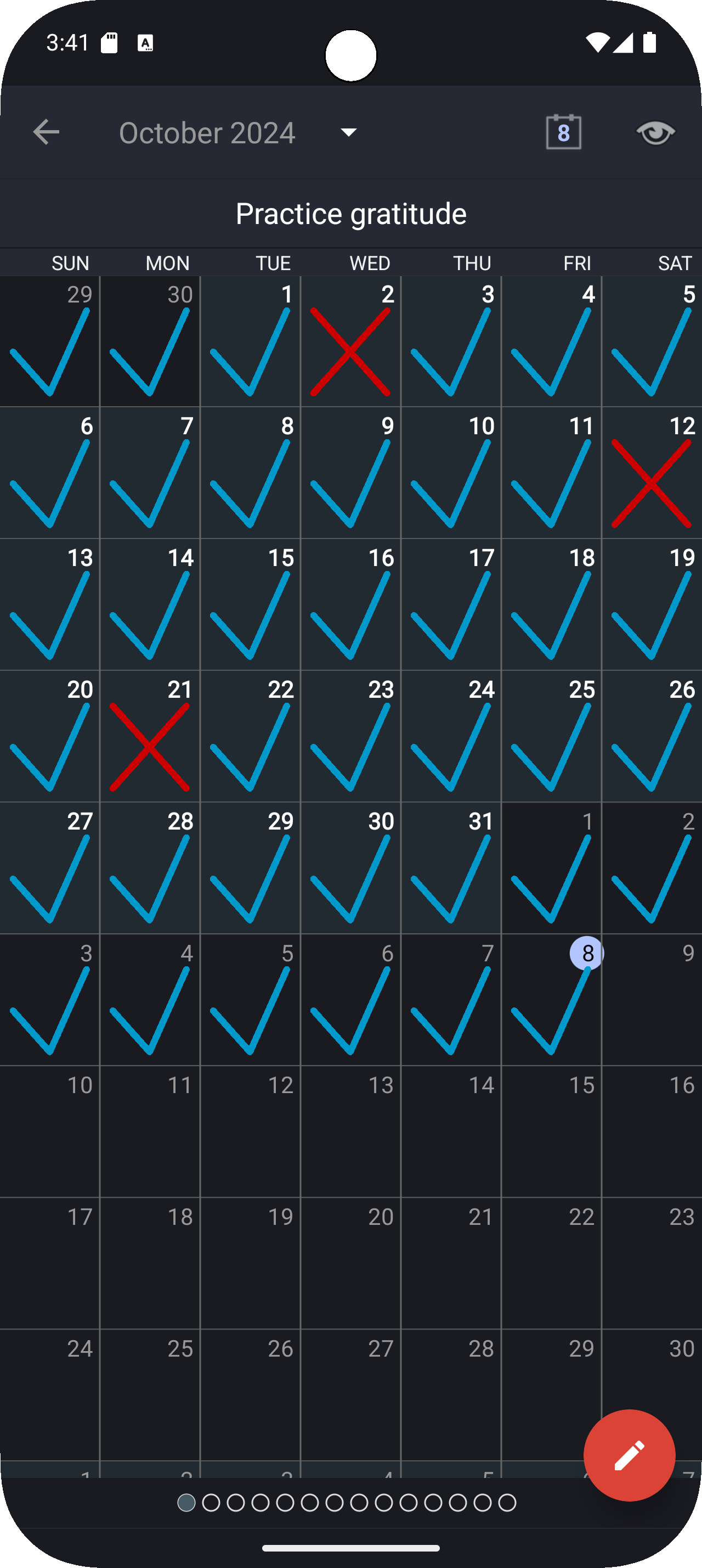 اسکرین شات 4 برنامه Goal & Habit Tracker Calendar
