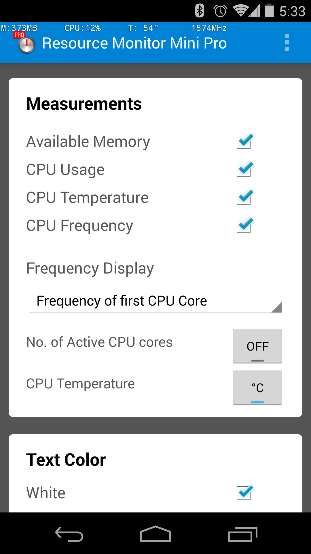 اسکرین شات 6 برنامه Resource Monitor Mini