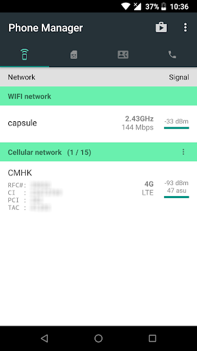 اسکرین شات 1 برنامه Phone Manager: Signal, phone usage & SIM Info