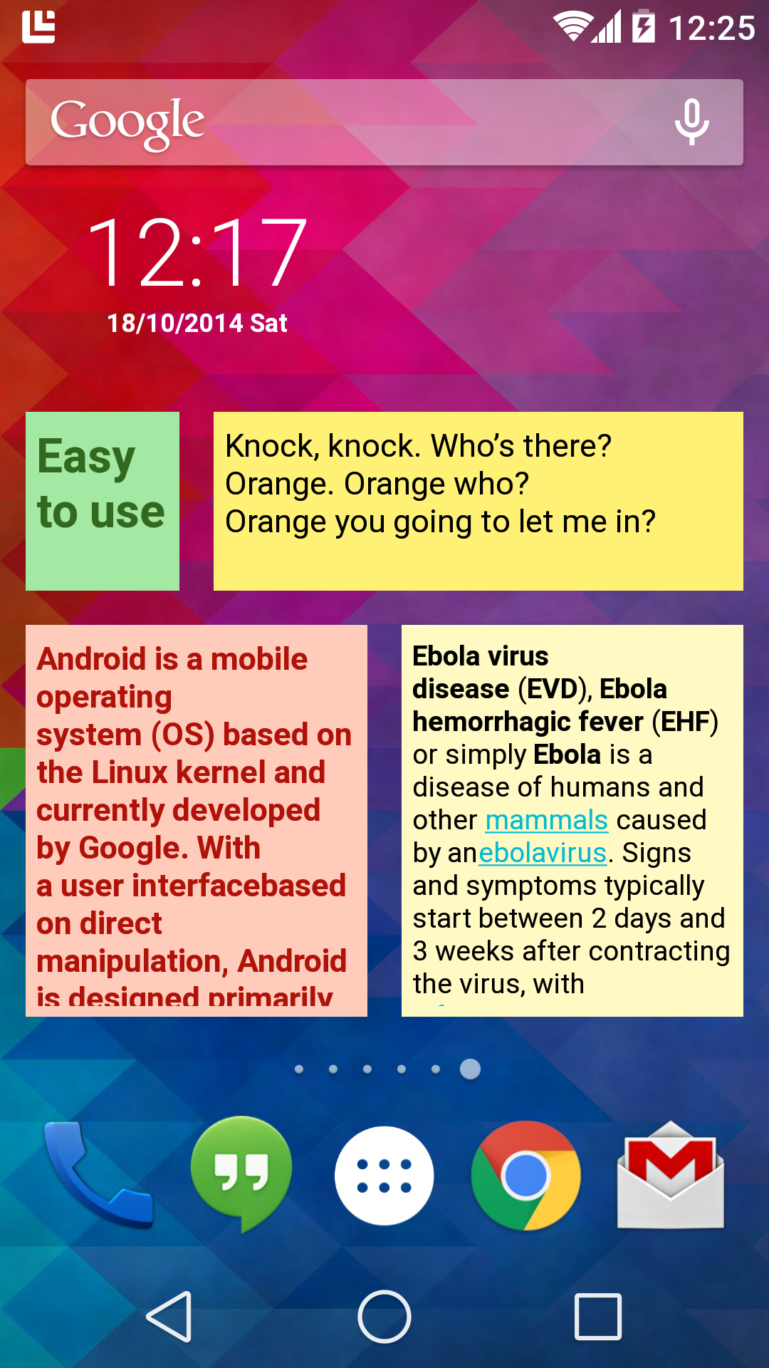 اسکرین شات 1 برنامه Stickynote Widget