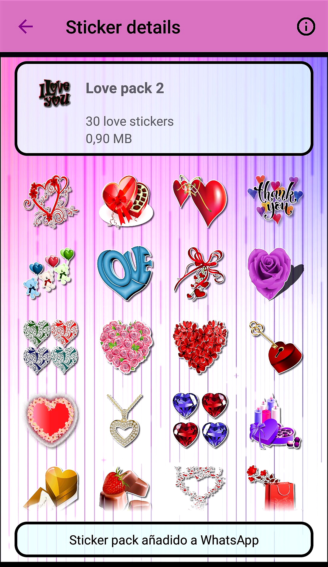 اسکرین شات 4 برنامه WASticker Love Stickers
