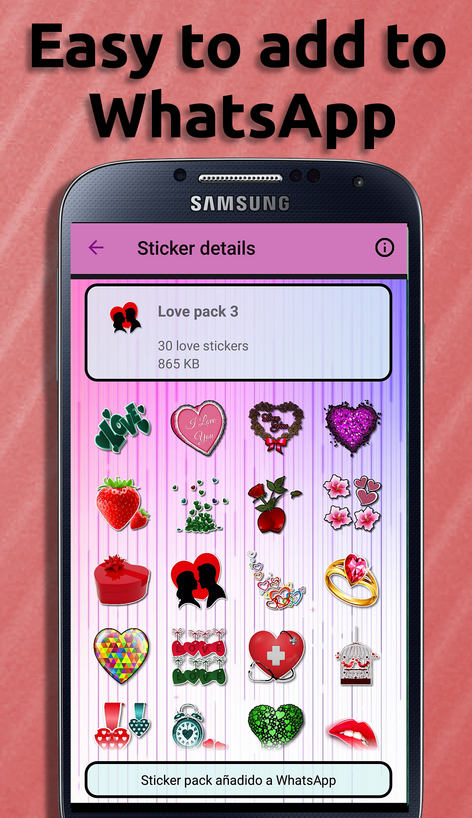 اسکرین شات 3 برنامه WASticker Love Stickers