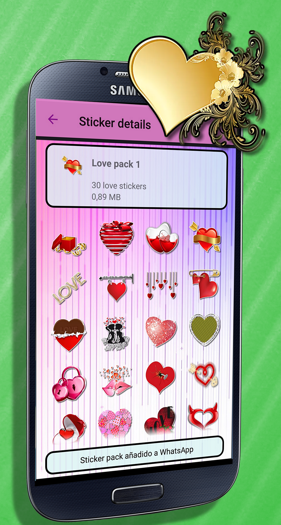 اسکرین شات 2 برنامه WASticker Love Stickers