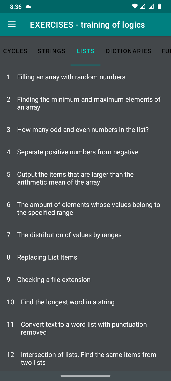 اسکرین شات 2 برنامه Python. Exercises and examples