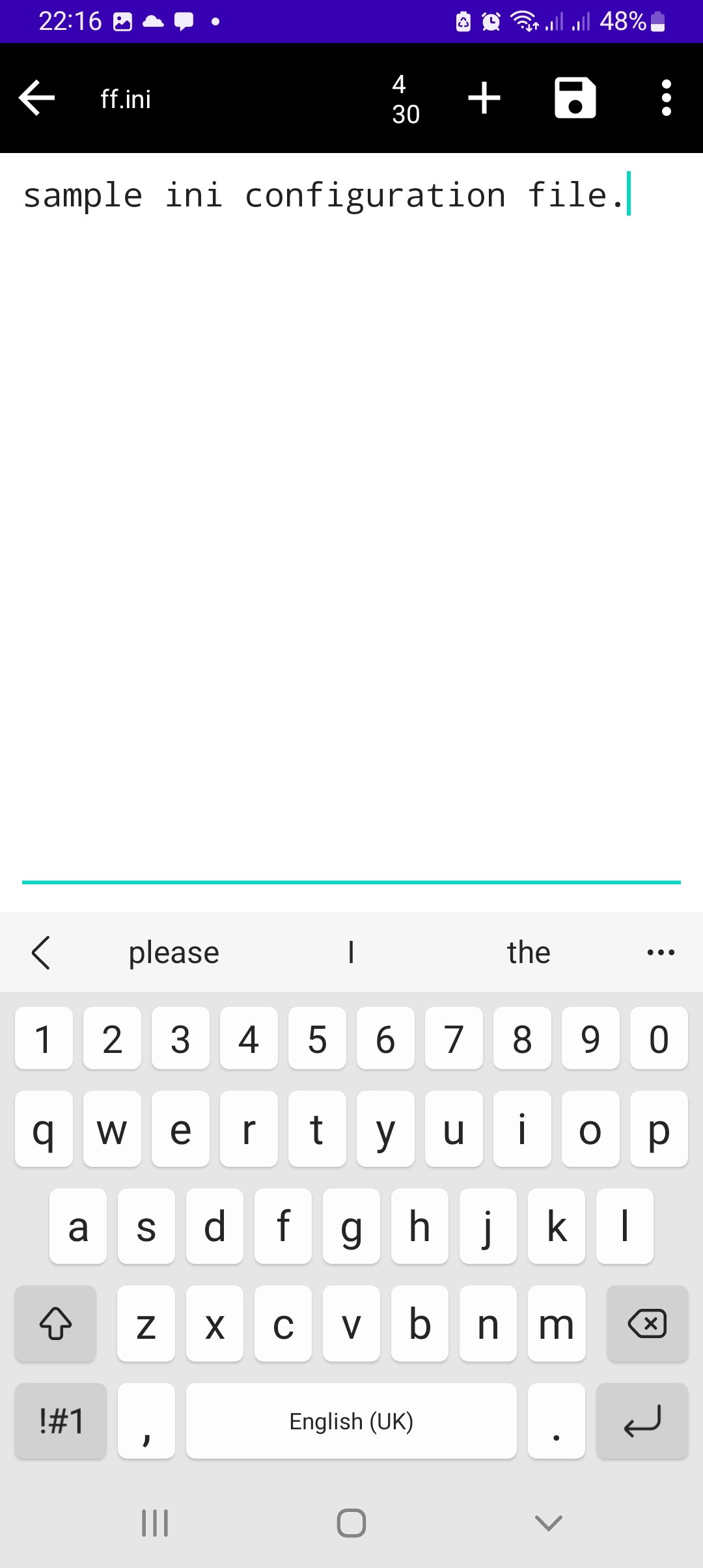 اسکرین شات 2 برنامه INI File Opener & Editor