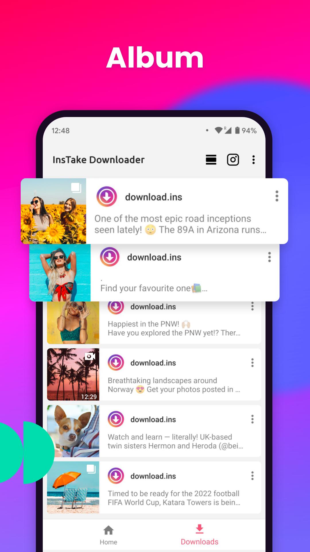 اسکرین شات 4 برنامه Video Downloader for Instagram