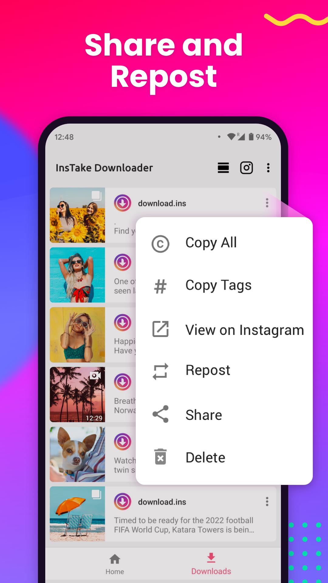 اسکرین شات 5 برنامه Video Downloader for Instagram
