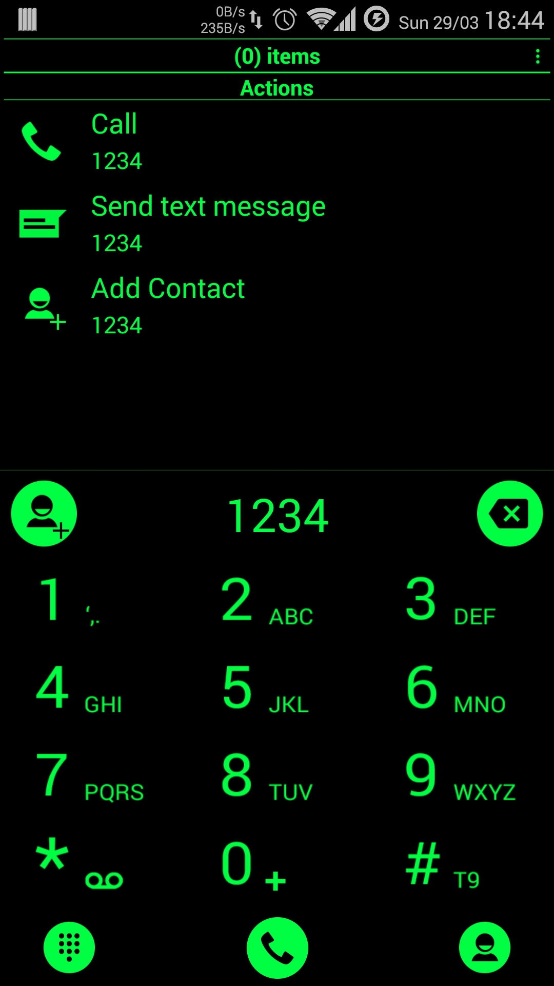 اسکرین شات 5 برنامه Dialer Theme Black Green drupe