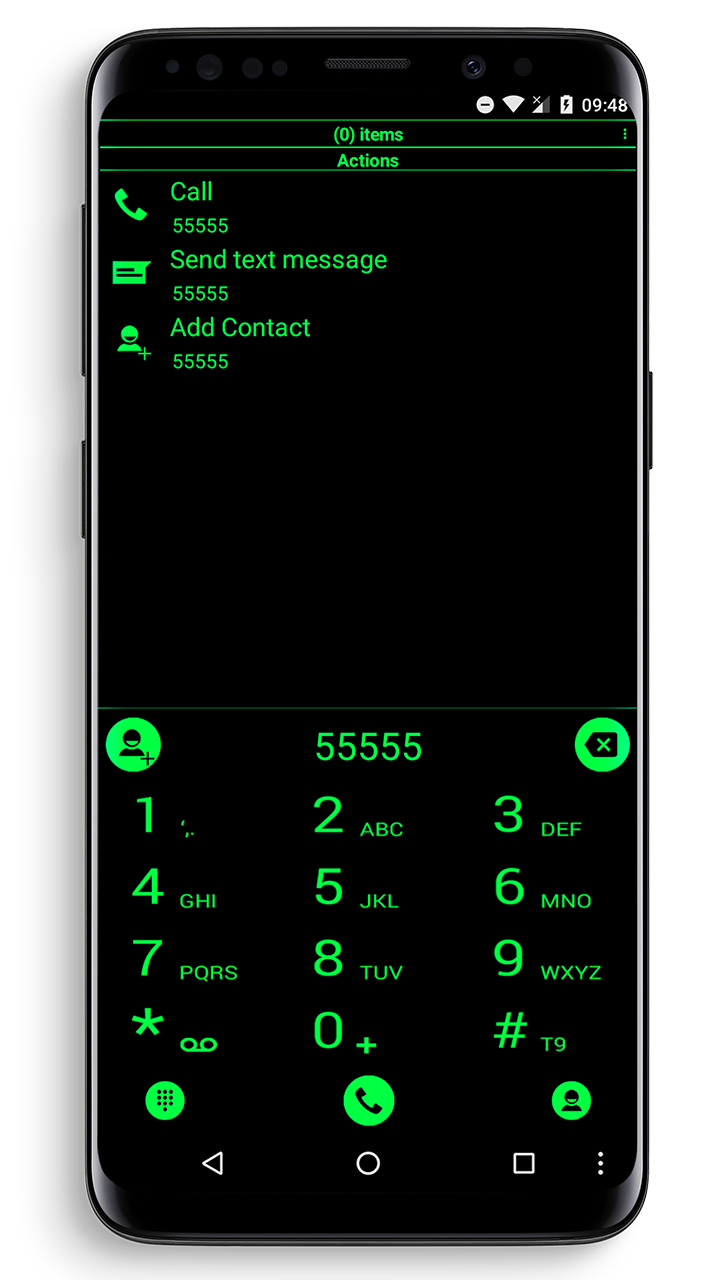 اسکرین شات 3 برنامه Dialer Theme Black Green drupe