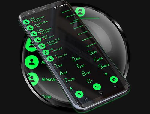 اسکرین شات 4 برنامه Dialer Theme Black Green drupe
