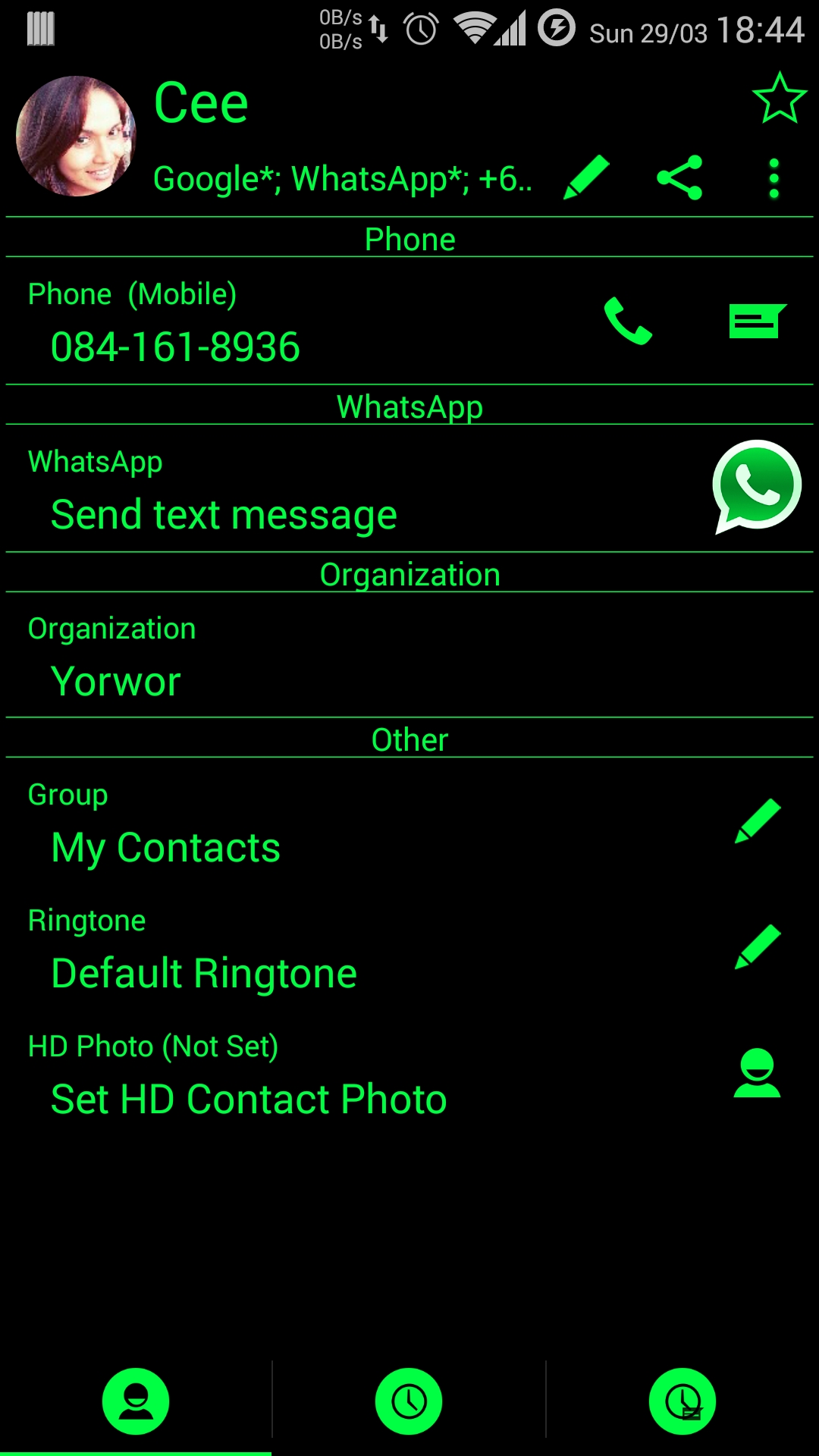 اسکرین شات 8 برنامه Dialer Theme Black Green drupe