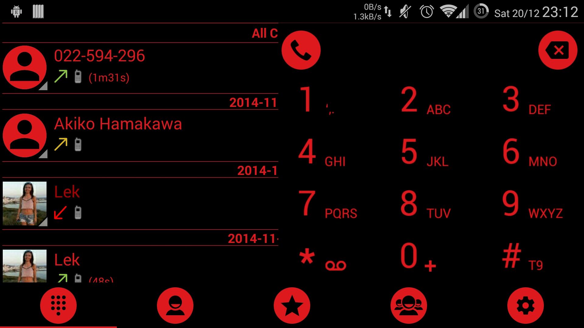 اسکرین شات 7 برنامه Dialer Theme Black Red drupe