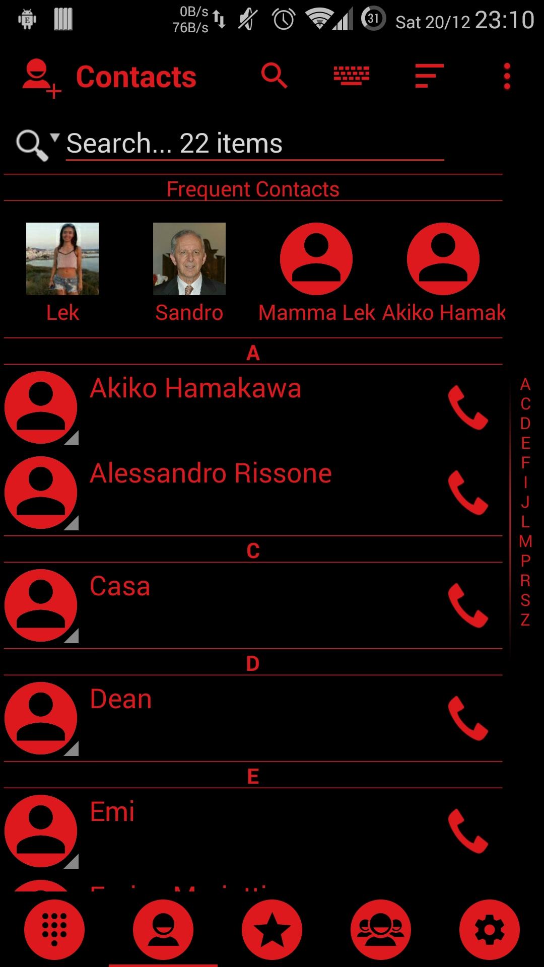 اسکرین شات 4 برنامه Dialer Theme Black Red drupe