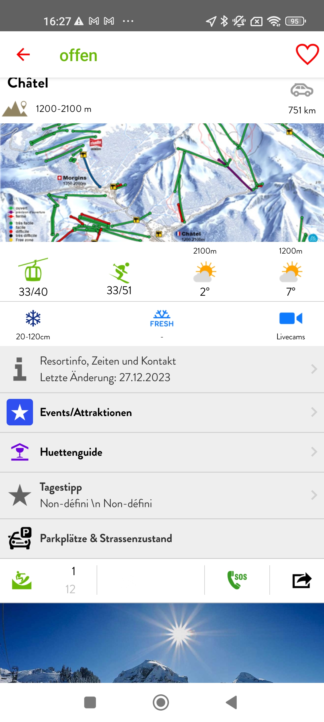 اسکرین شات 2 برنامه iSKI France - Ski & Snow