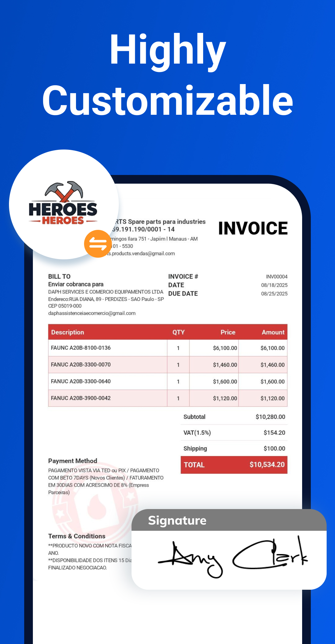 اسکرین شات 2 برنامه Invoice Maker - InvoiceBase