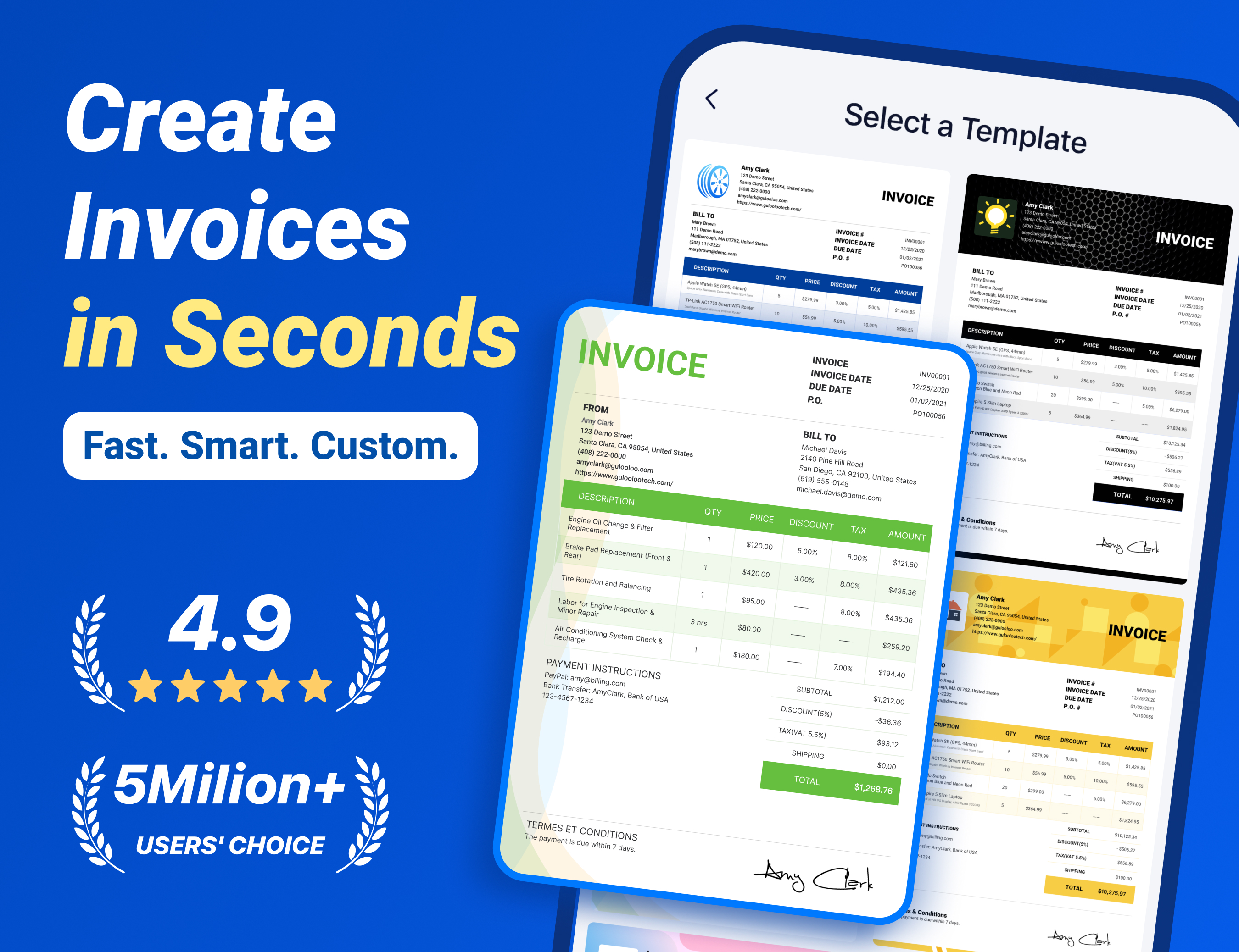 اسکرین شات 1 برنامه Invoice Maker - InvoiceBase