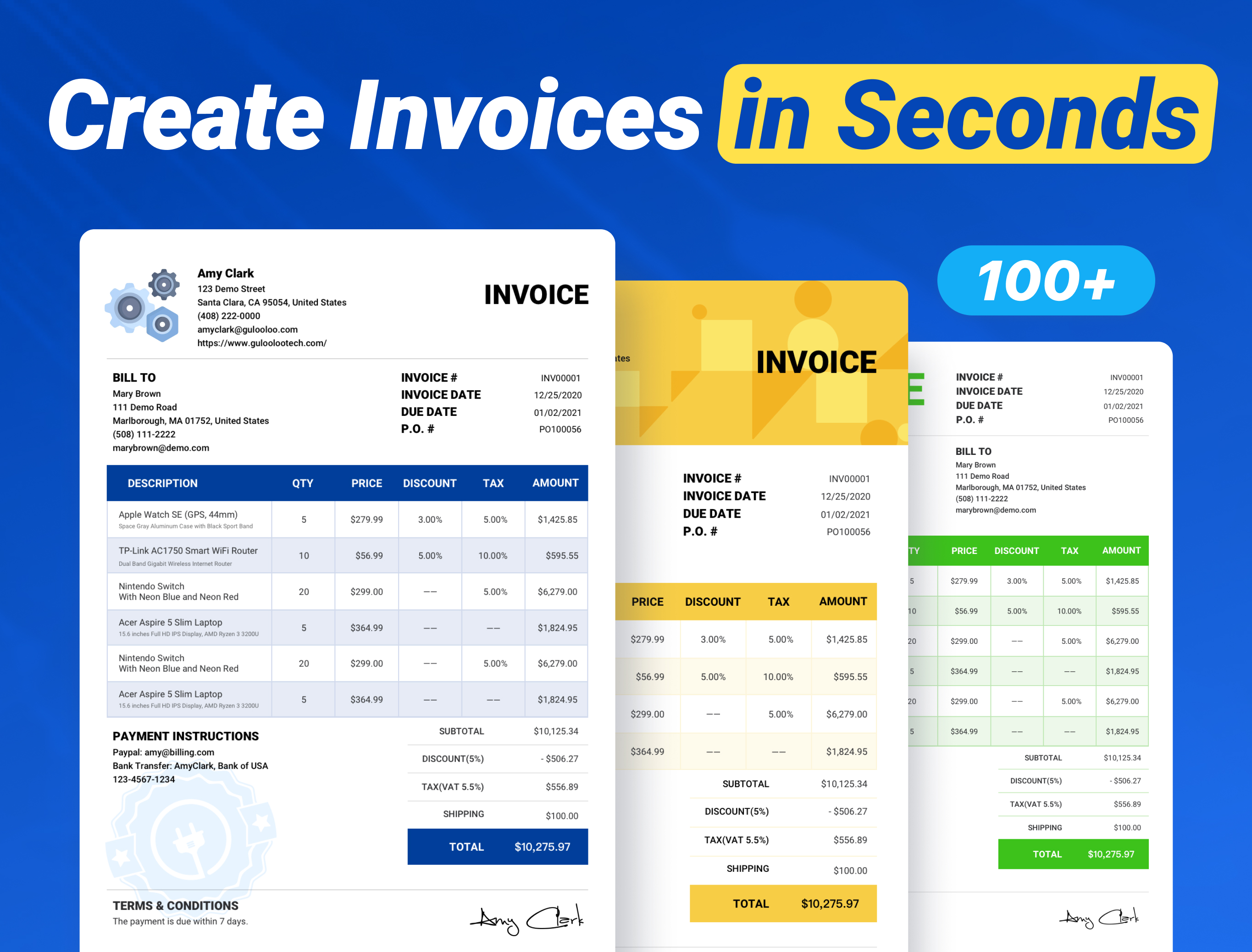اسکرین شات 1 برنامه Invoice Maker - InvoiceBase