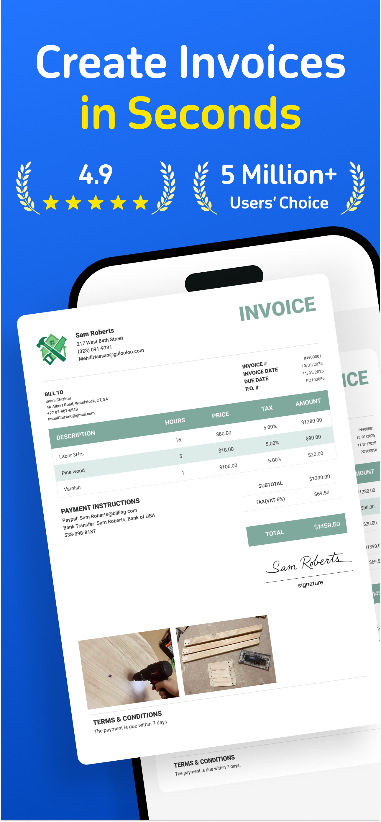 اسکرین شات 1 برنامه Invoice Maker App - InvoiceNow